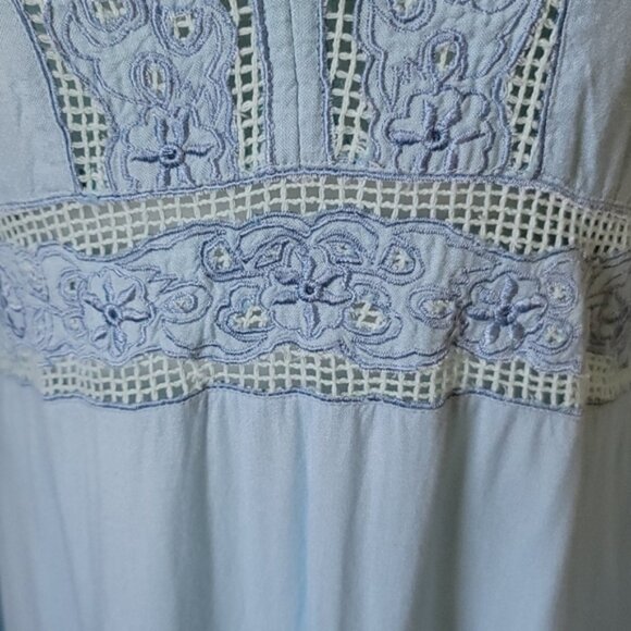 Calypso St. Barth sky blue deep v-neck sun dress - Picture 6 of 13